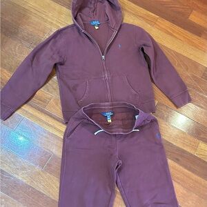Polo by Ralph Lauren Kids Burgundy Sweatpants & Hoodie Set